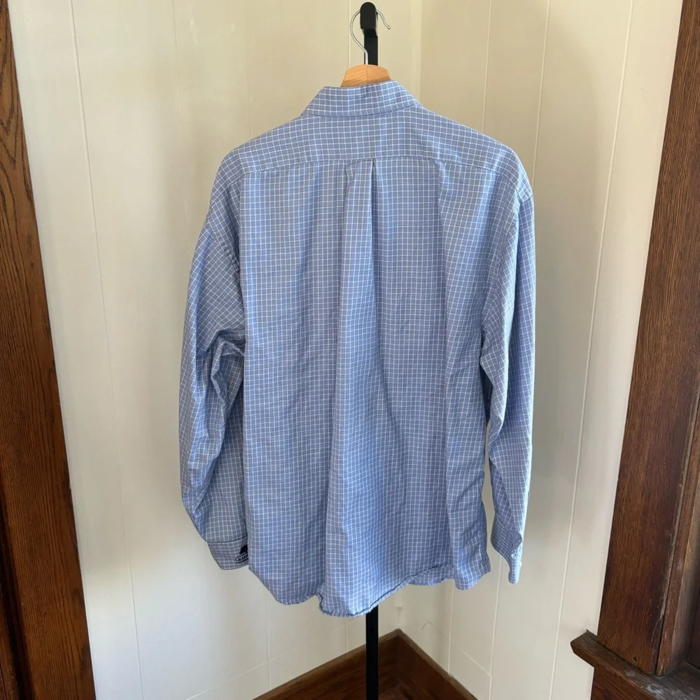 Turtleson Blue Plaid Cotton Button Down Long Sleeve Shirt Mens XL GlenOaks CC - Picture 3 of 9
